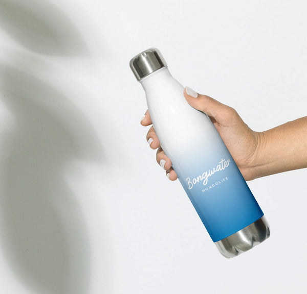 A stoner gift idea water bottle with the text Bongwater