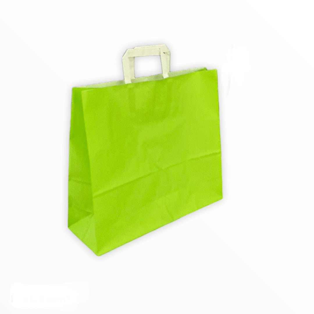 Buste shopper in carta verde con maniglie piatte – Rotografica Vicentina