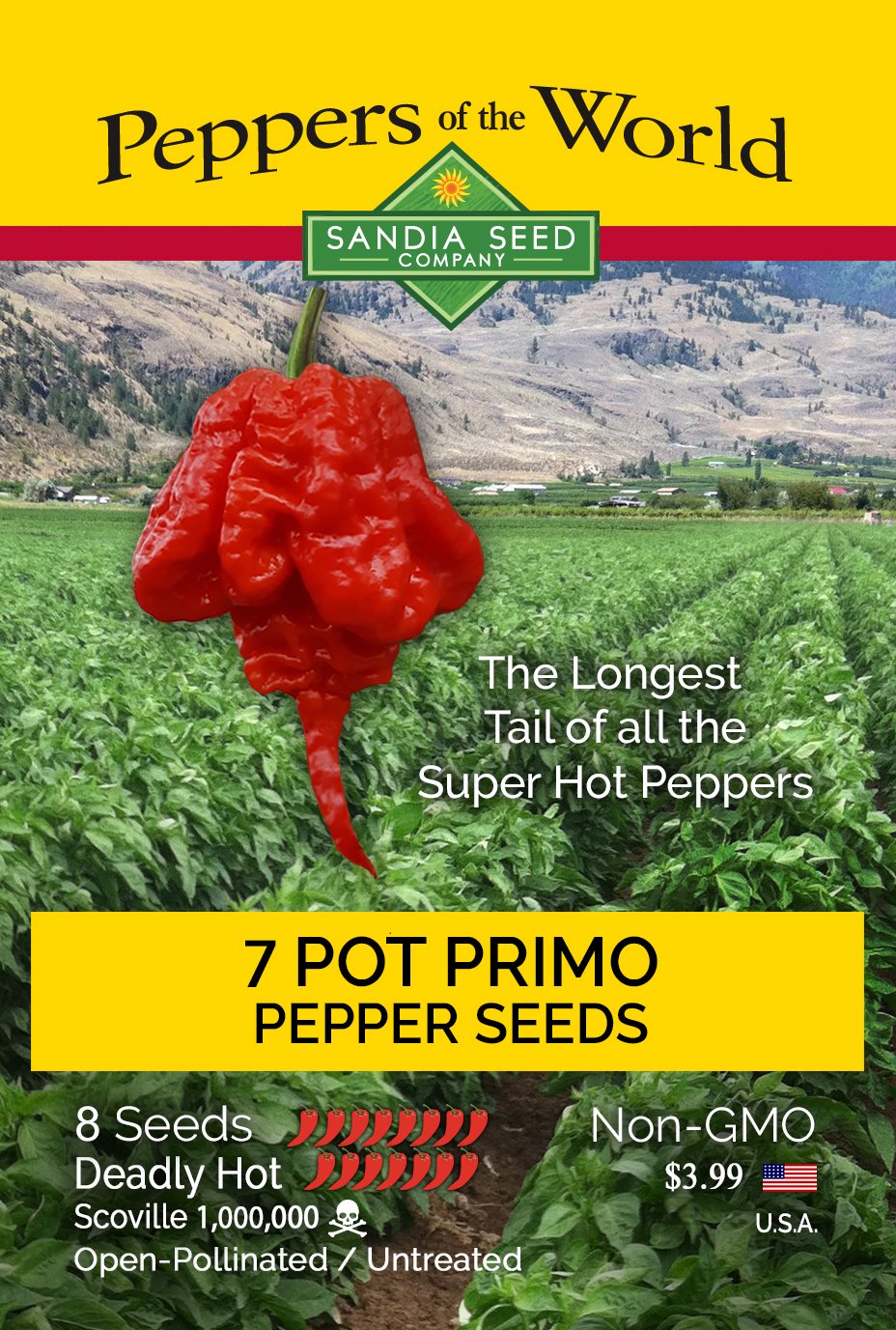 2019 Hot Pepper Seeds - 7 Pot Primo Pepper Seeds