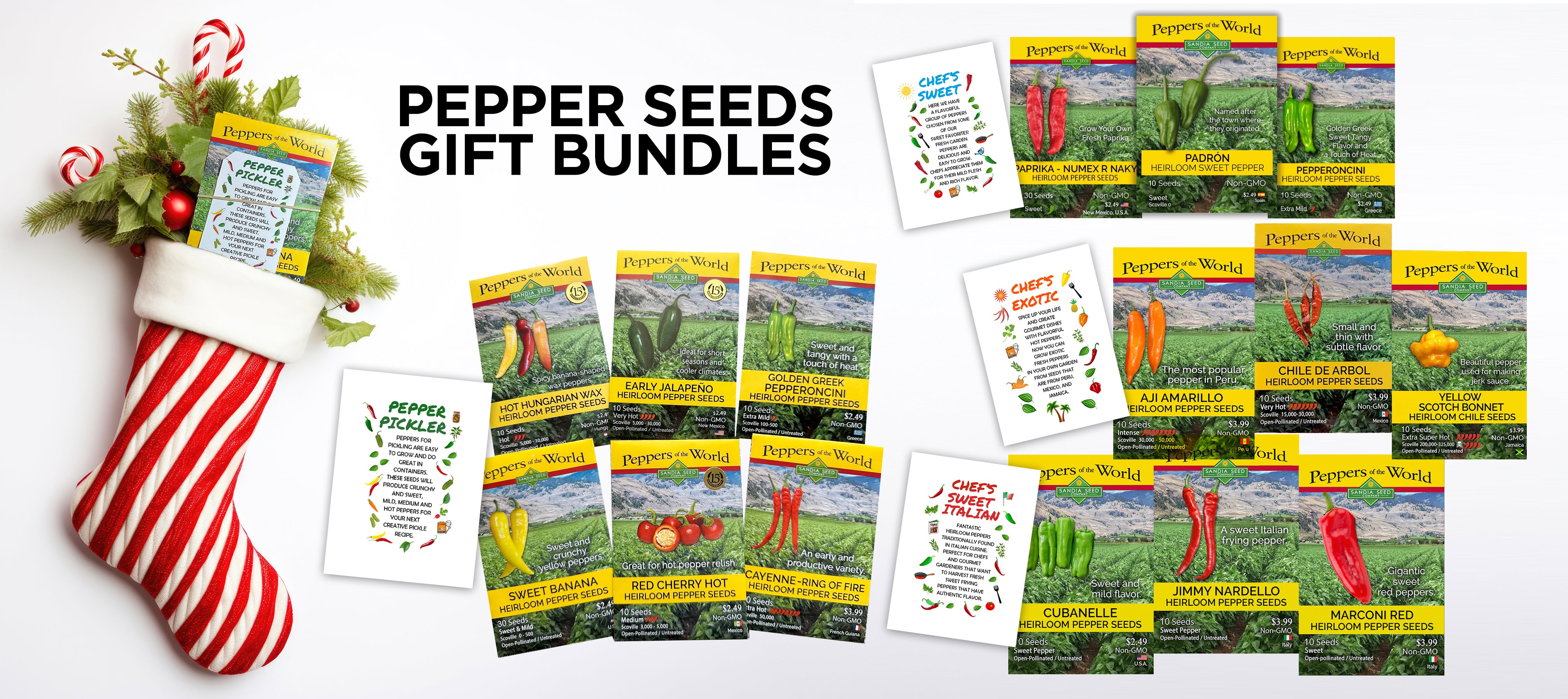 Gardener Gifts: Pepper Seeds Gift Bundles