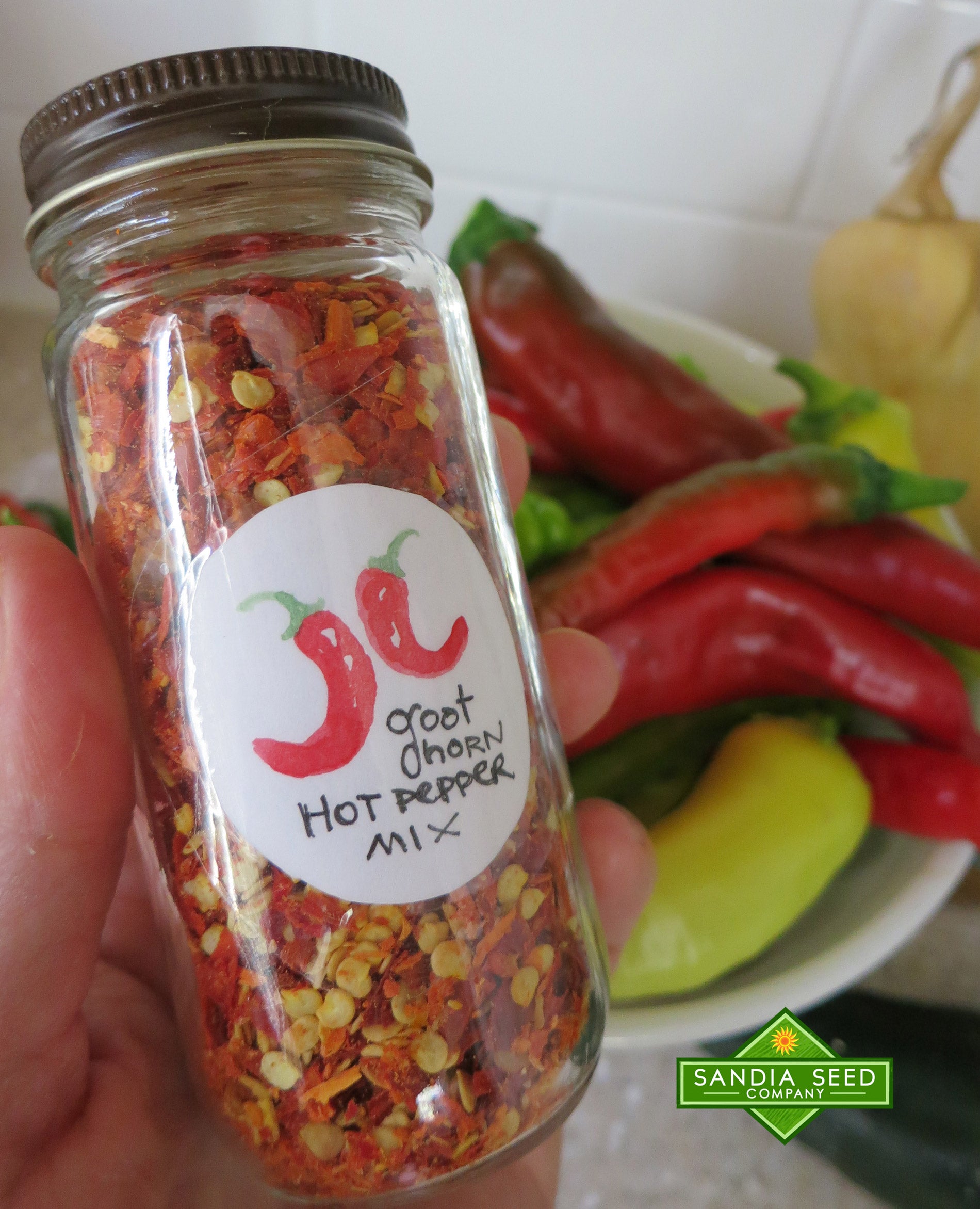 Handmade Hot Pepper Flakes Gift - how to make a label for a reused jar