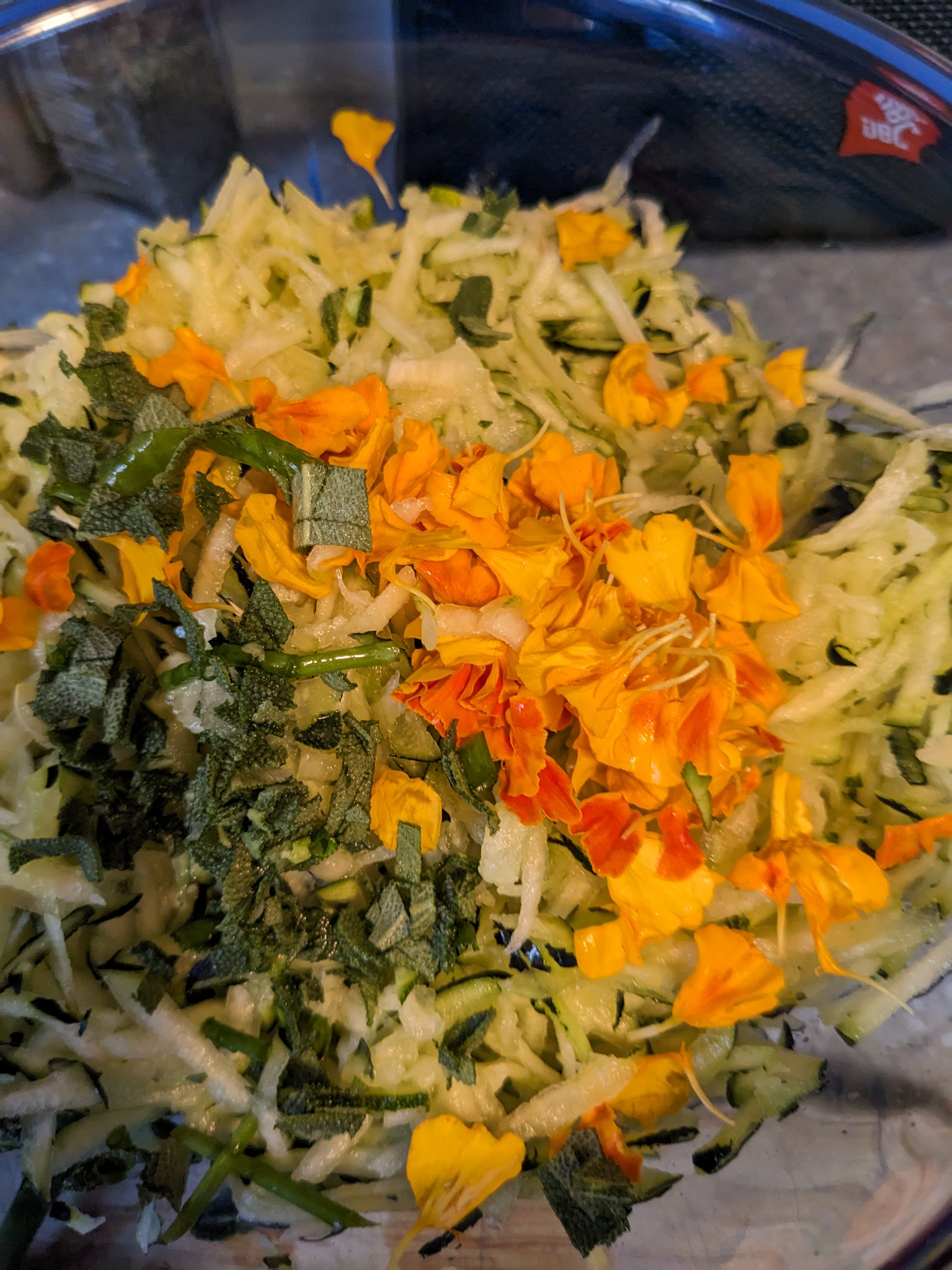 Savory Apple Recipes: Zucchini Fritters with Marigold Petals
