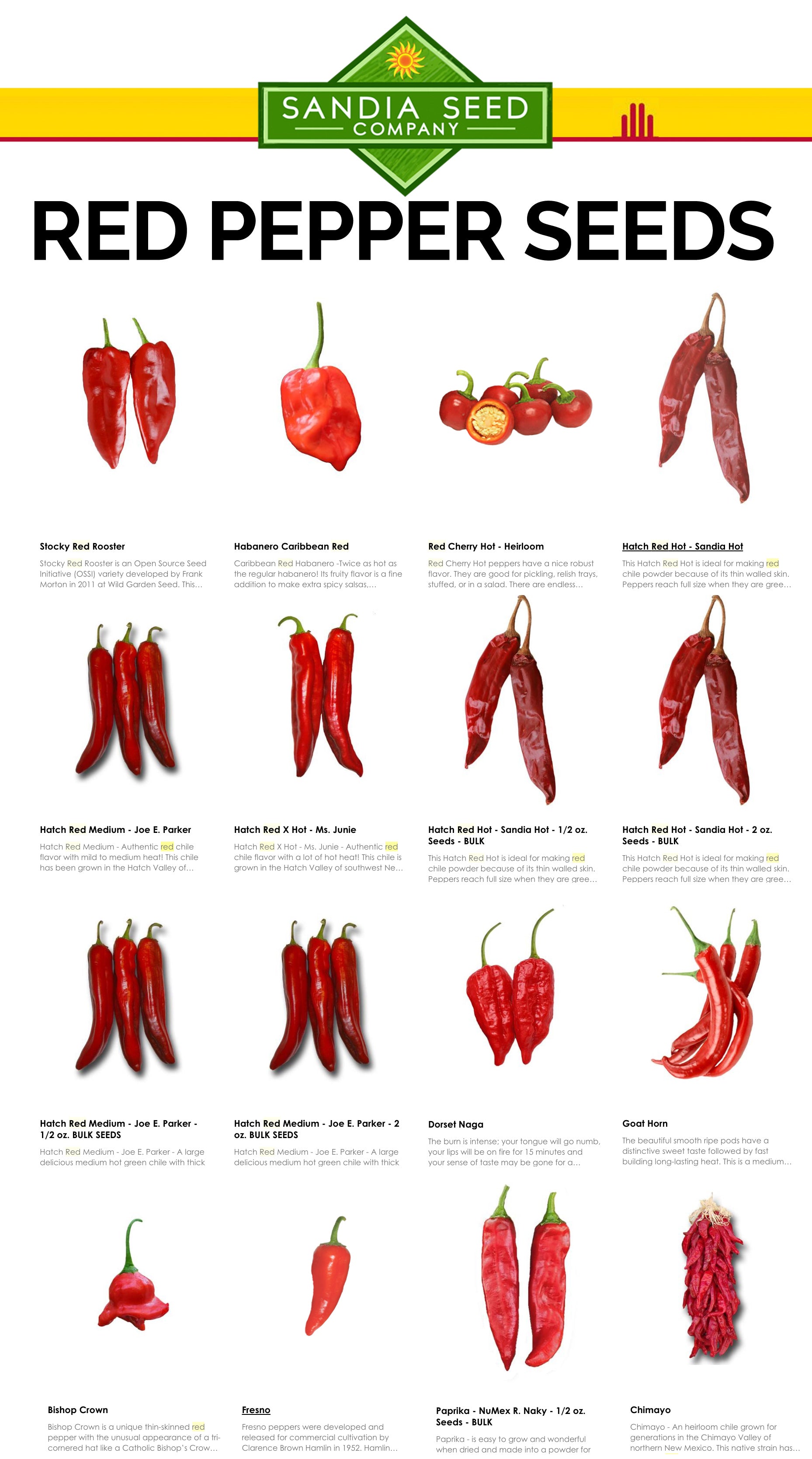 Red Pepper Seeds – Sandia Seed Company