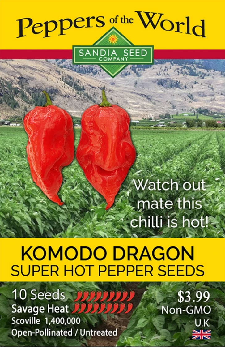 Grow Dragons Breath Plants - Komodo Dragon Pepper Seeds