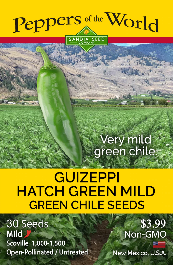 Large Mild Green Chile: Guizeppi Chile Seeds