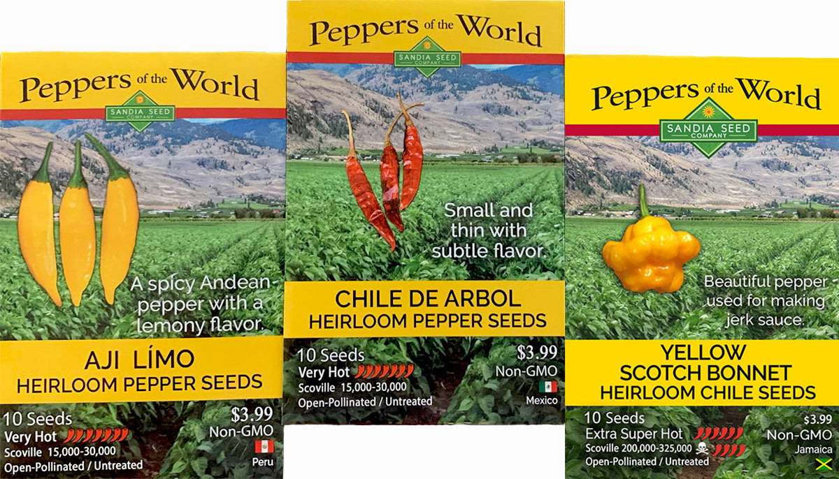 Chef's Exotic Flavor 3-Pack: Aji Limo/Lemon Drop, Chile de Arbol and S –  Sandia Seed Company