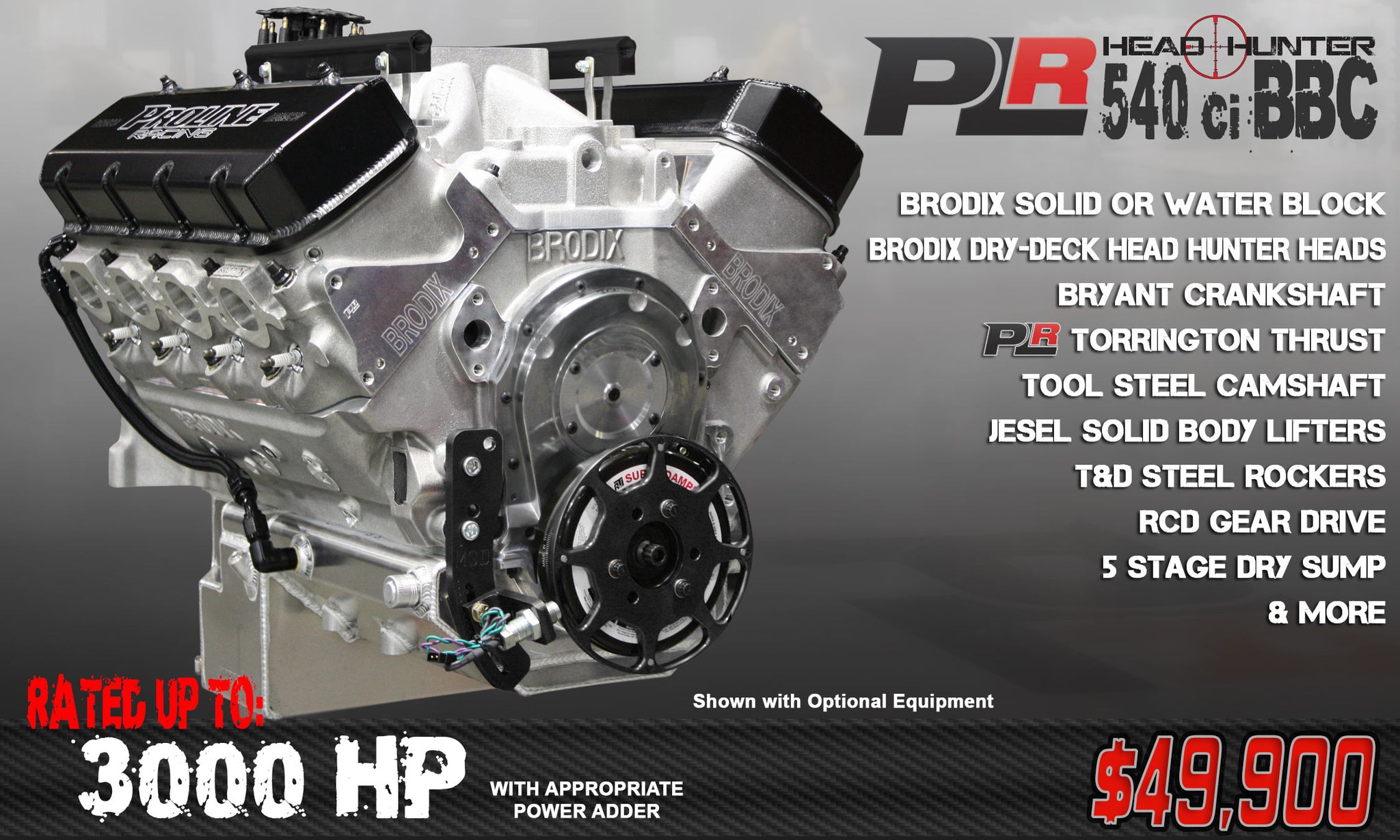 Plr 540 Bbc Head Hunter 3000 Hp Pro Line Racing