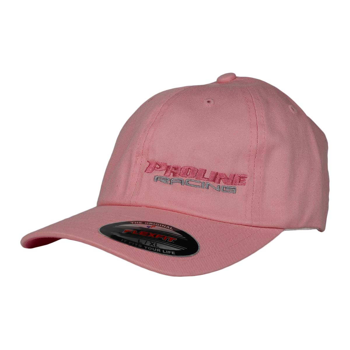 PLR FLEXFIT HAT - BLACK HAT W/ PINK LETTERING - Pro Line Racing
