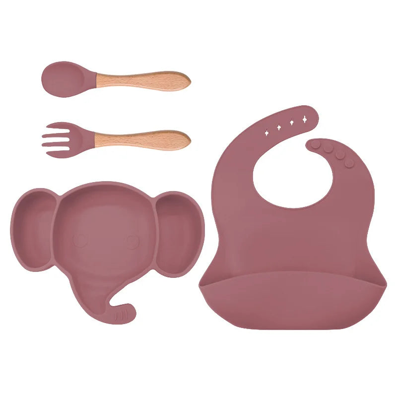 5 pcs Silicone Baby Feeding Set