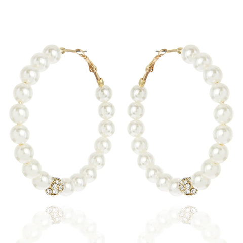 The London Pearl Hoops - Gold