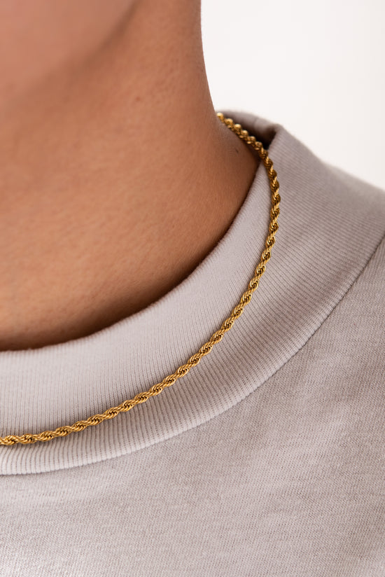18'' Stainless Steel Rope Chain Necklace - Gold