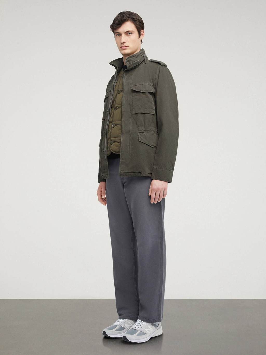 Aspesi Cotton Gabardine Vento Mini Field Jacket Navy