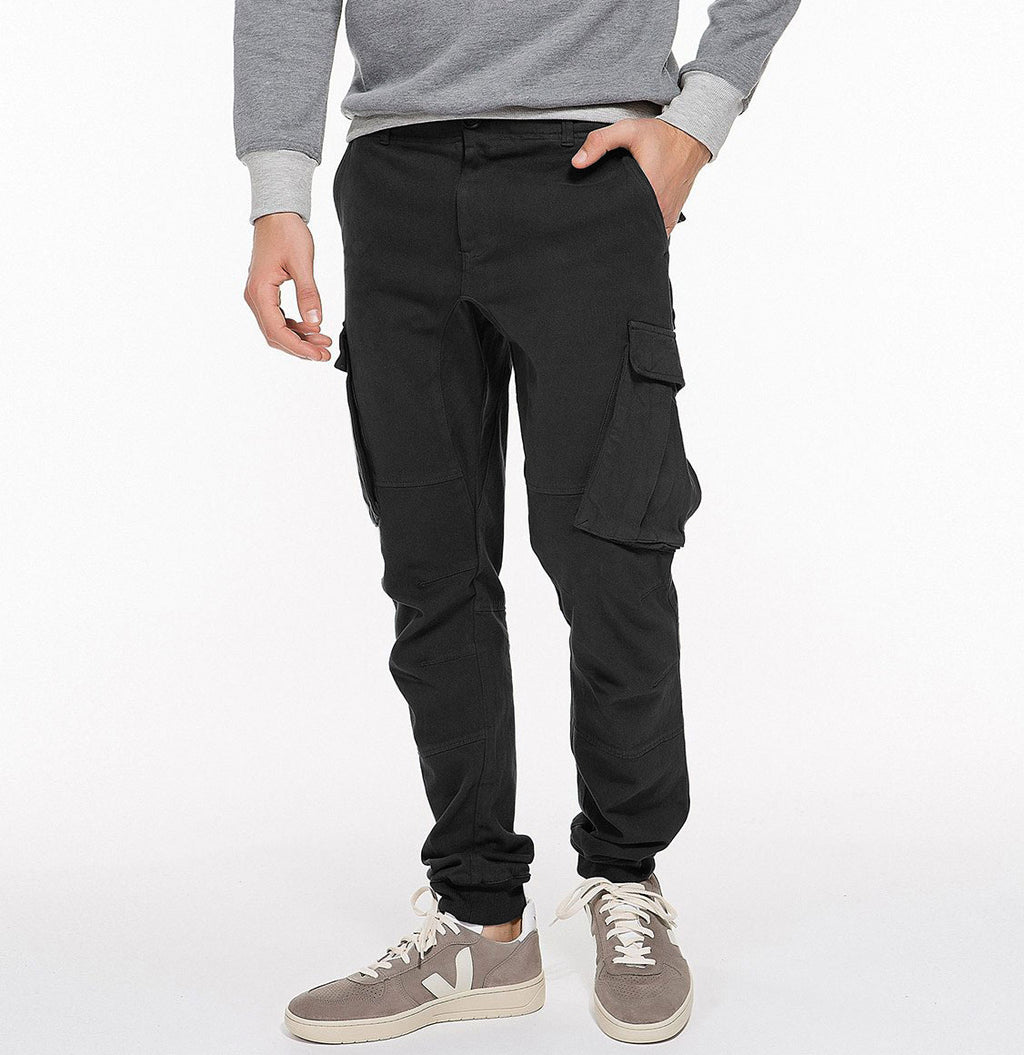 Cargo Cotton Light Weight Pants Black Front