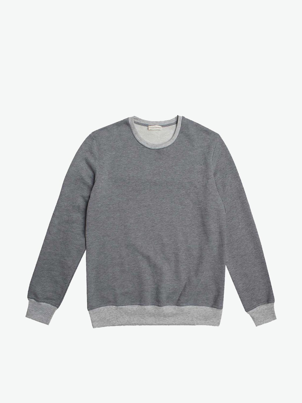 Crew Neck Grey Melange Printed Sweater - Gail