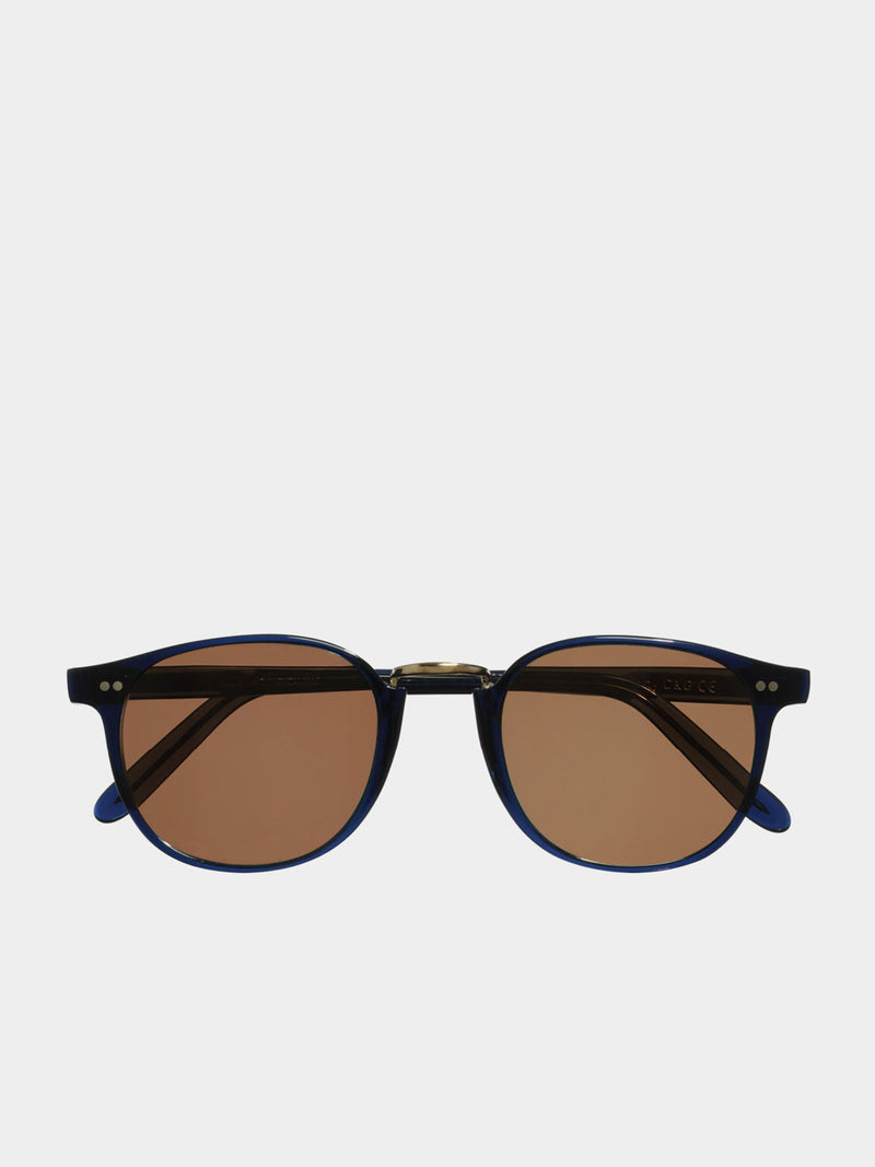 Cutler and Gross 1007 Round-Frame Navy Acetate Sunglasses