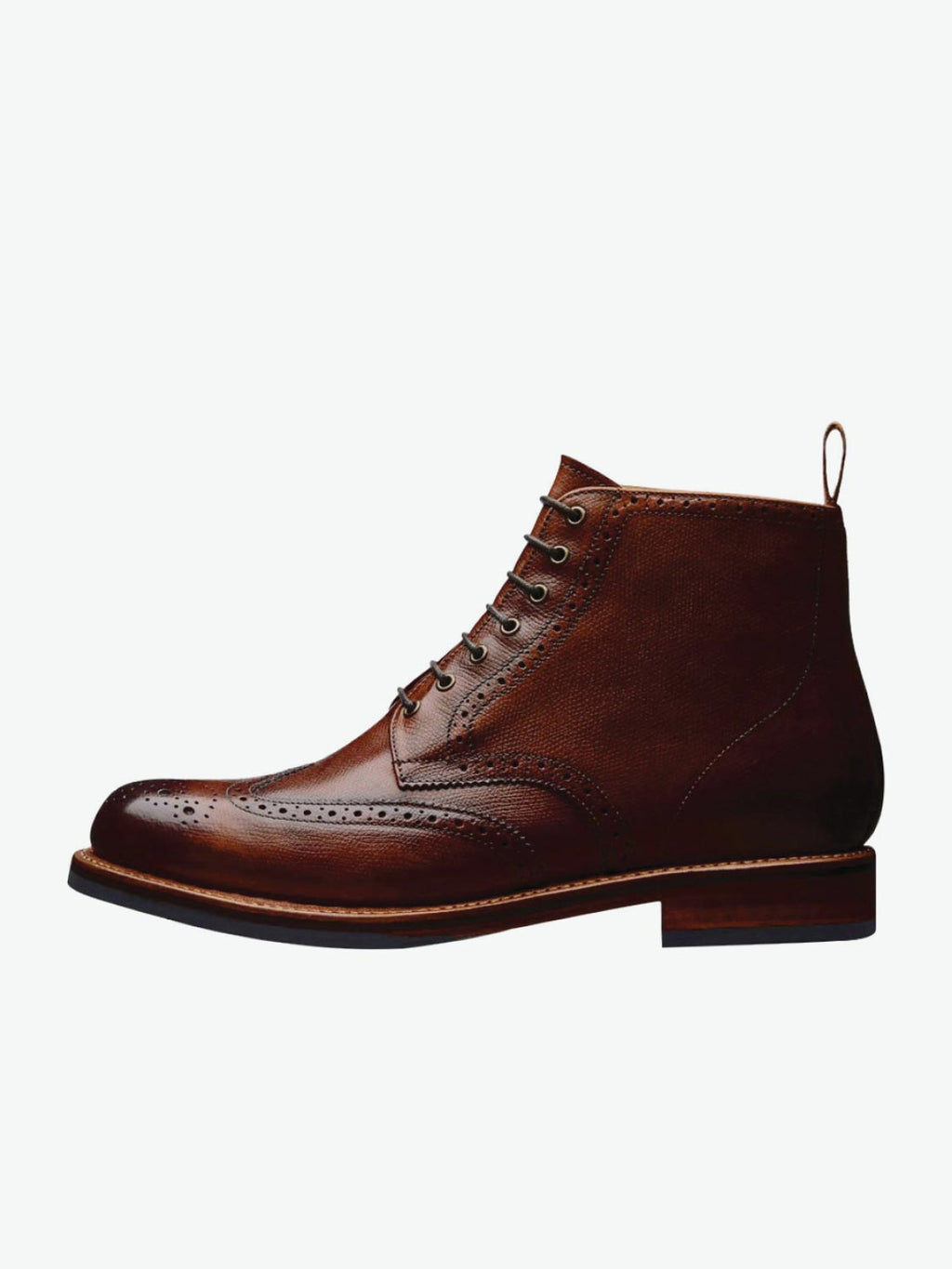 Stanley, Mens Brogues in Ginger Burnished Nubuck