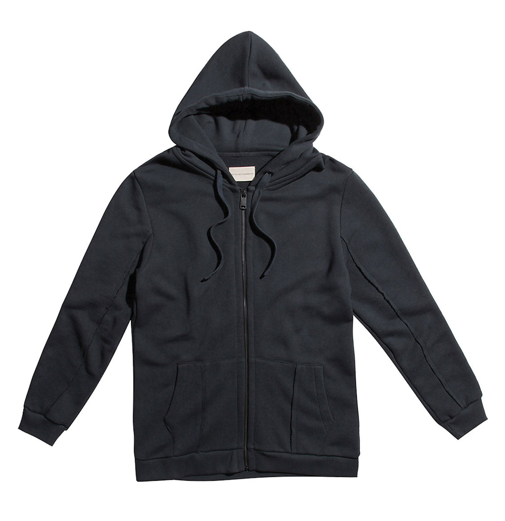 Loopback Cotton-Jersey Zip-Up Hoodie Charcoal Grey