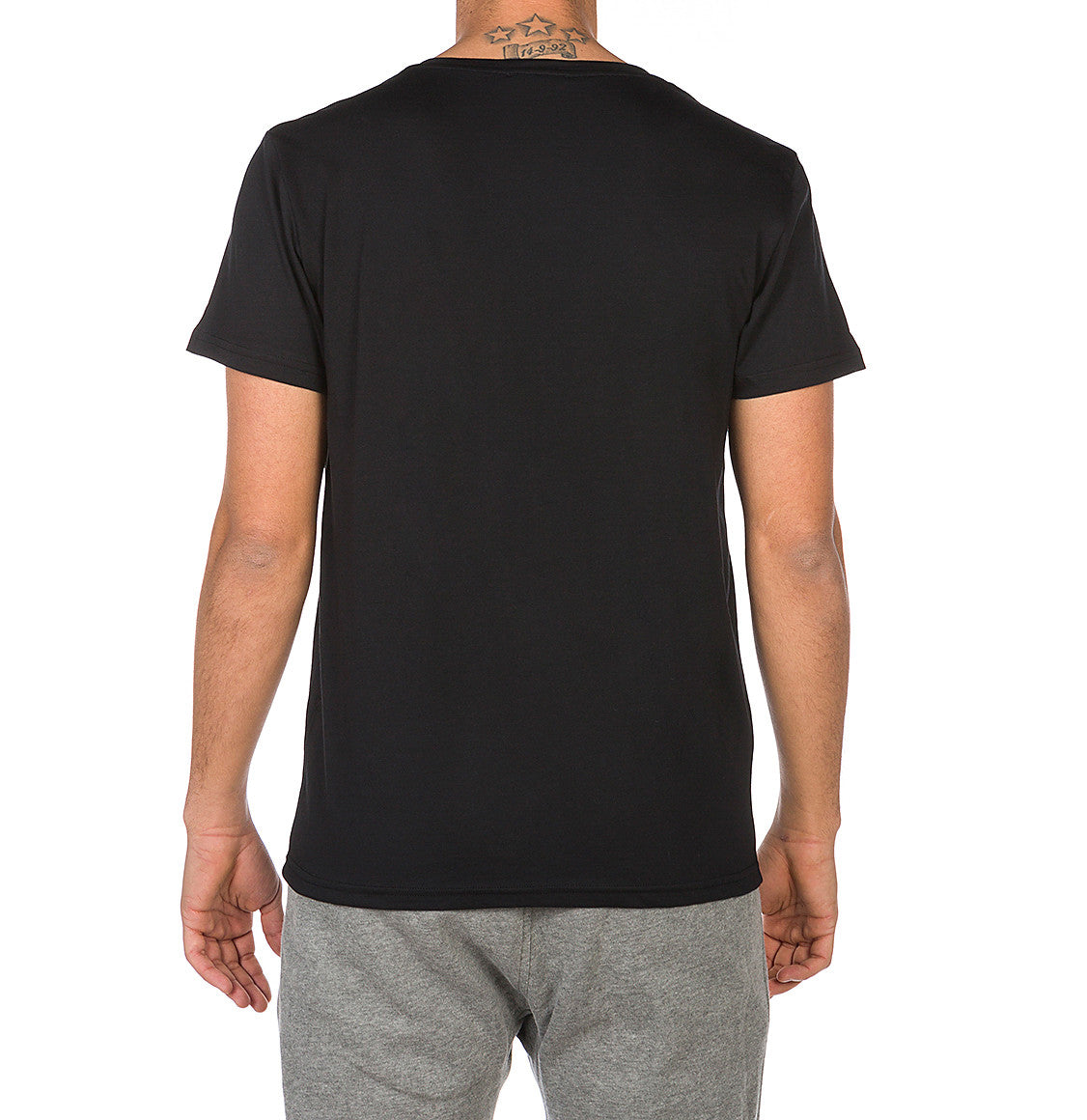 Modal Blend V-neck T-shirt Black