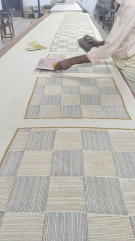 Block printing bandanas