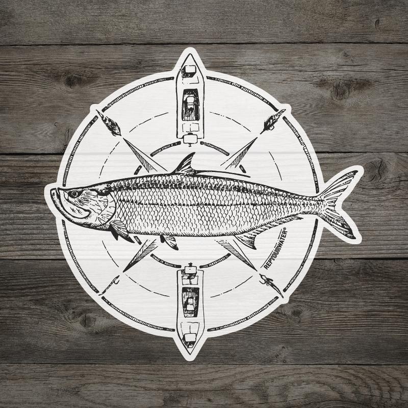 Rep Your Water Sticker: Hunt. Fish. Camp – Out Fly Fishing