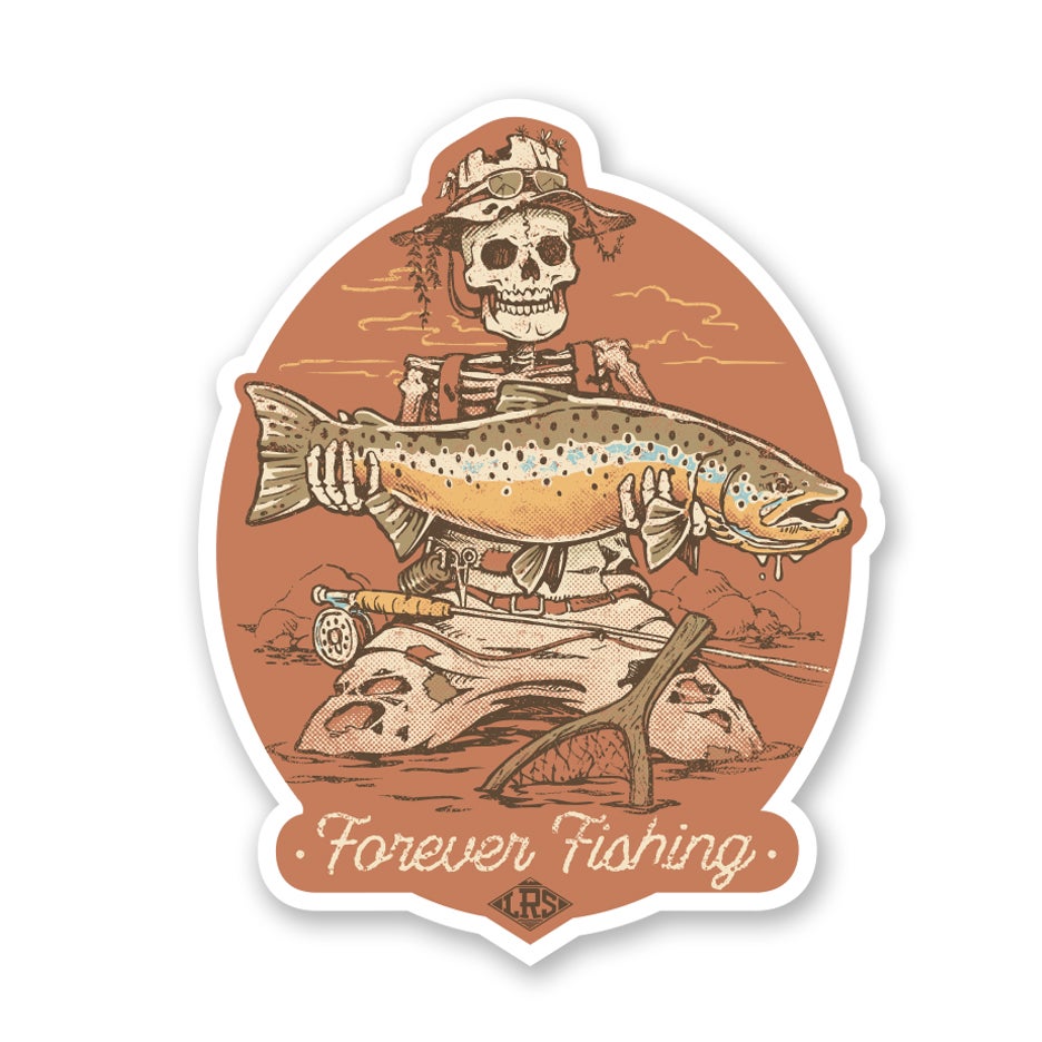 Localwaters Muskegon River Fly Fishing Sticker Michigan decal - Localwaters