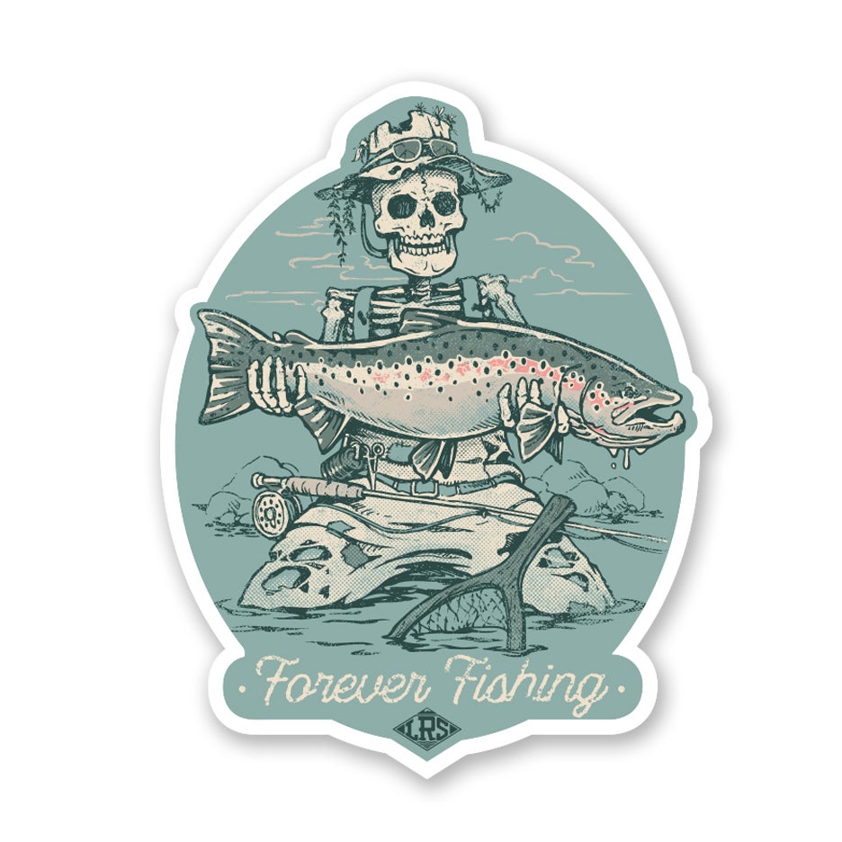 4inx3in Oval Trout Yellowstone River Sticker Car Luggage Fishing Stickers 