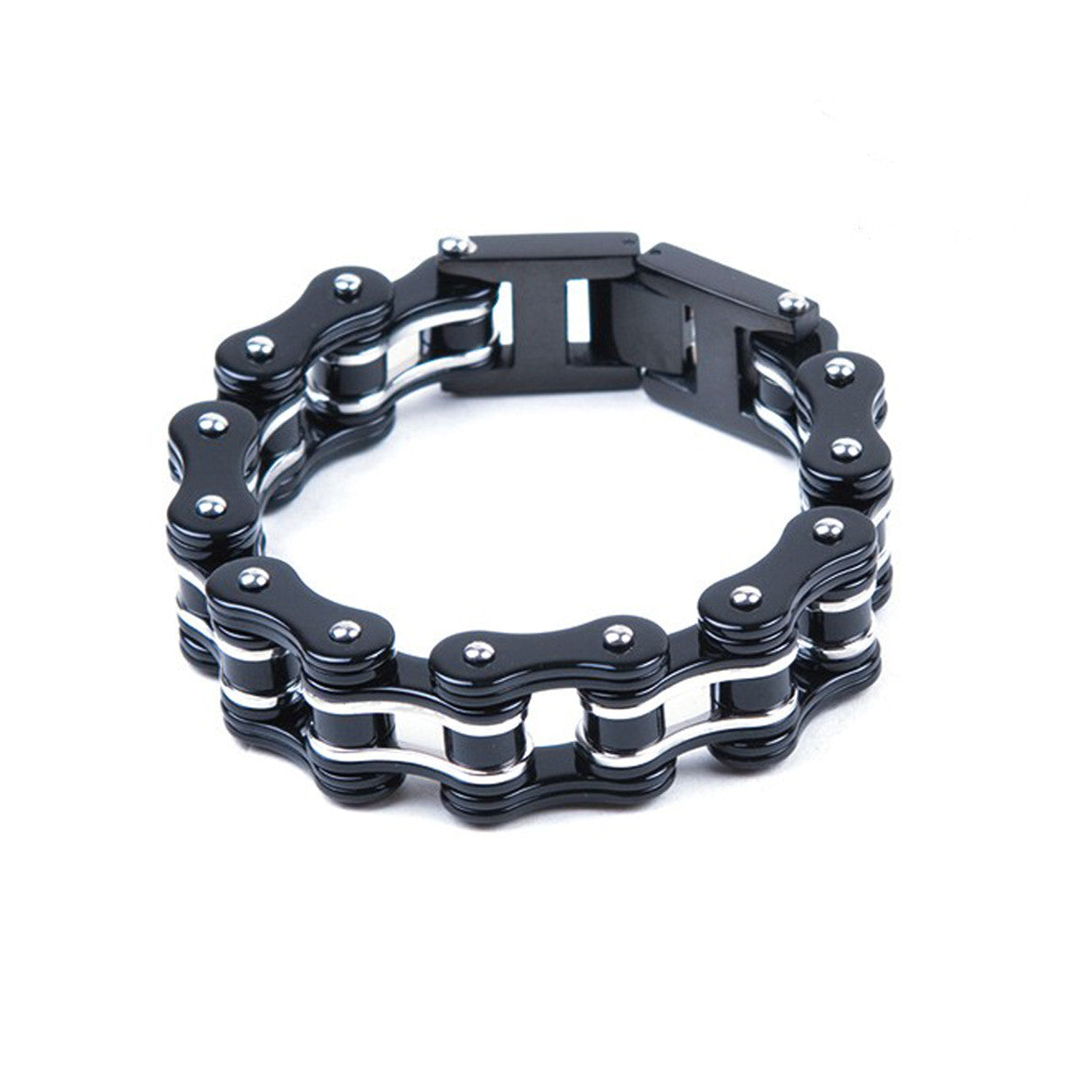 Black Stainless Steel Motorcycle Chain Bracelet | bikerswearonline