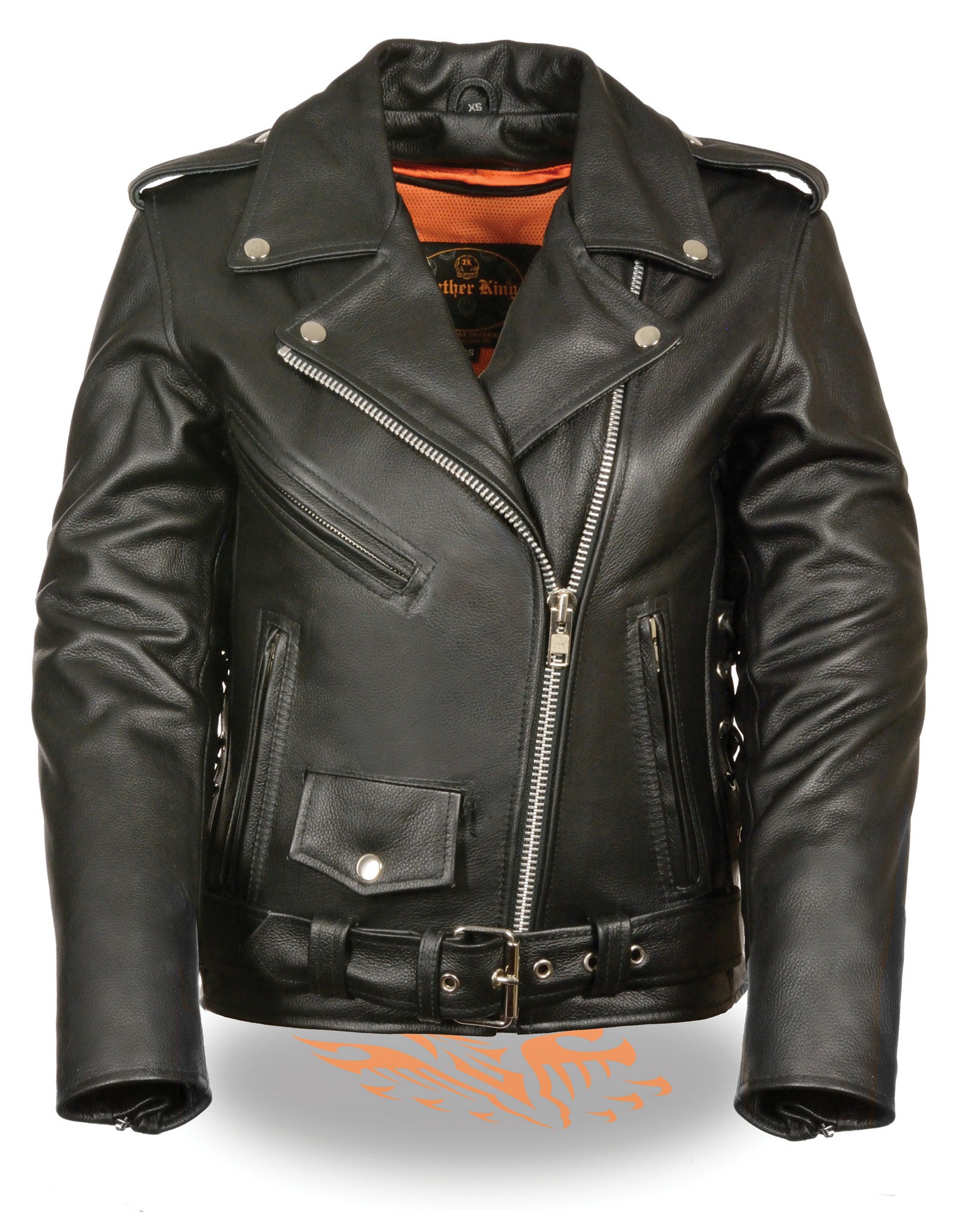 WOMEN'S MOTORCYCLE TRADITIONAL POLICE LEATHER JACKET ...