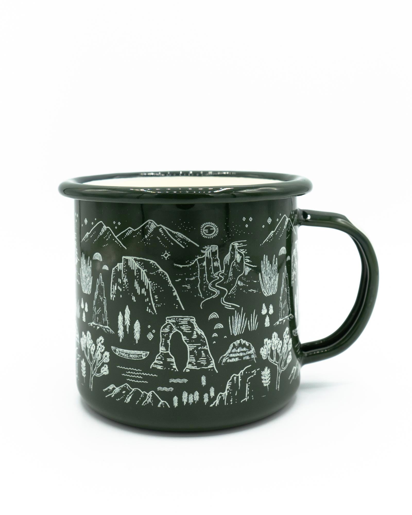 National Parks Iconic Enamel Mug in Green