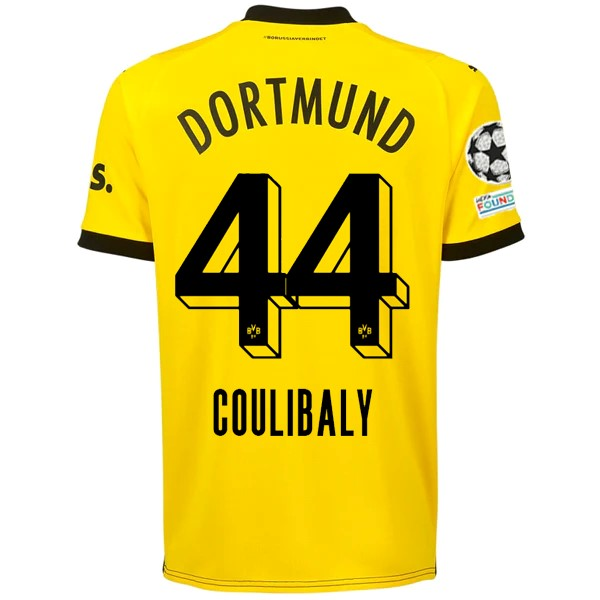 Puma Borussia Dortmund Gktan Grpz Home Jersey w/ Champions League Patches 23/24 (Cyber Yellow/Puma Black) Size L