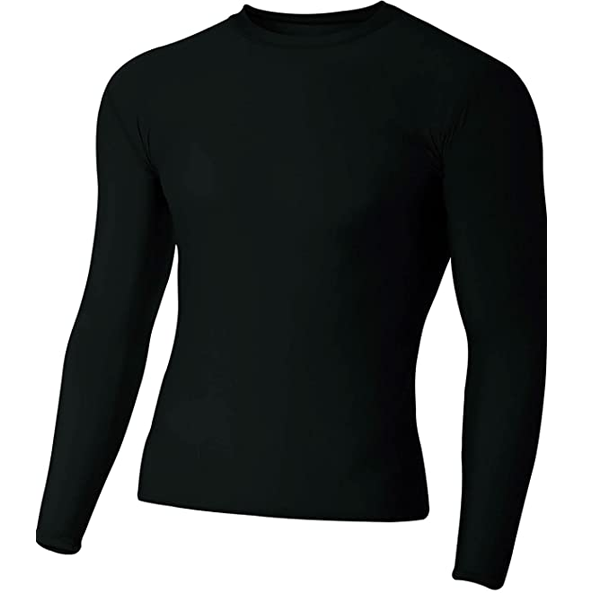 Mens Compression Long Sleeve Shirt (Black) - Soccer Wearhouse