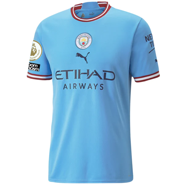 Puma Manchester City Home Jersey w/ EPL Champion + No Room For Racism -  Soccer Wearhouse