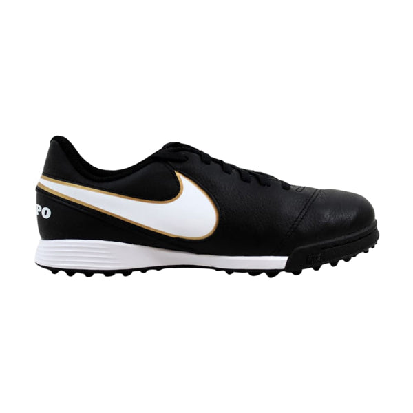 Nike Jr Tiempo Legend VI TF Turf Soccer Shoes (Black/White/Metallic Go –  Soccer Wearhouse