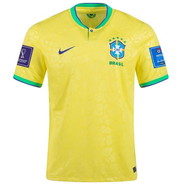 Nike Brazil Fred Home Jersey 22/23 w/ World Cup 2022 Patches