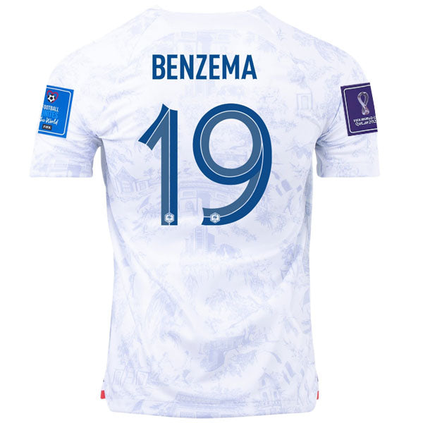 Nike France Lucas Hernandez Away Jersey w/ World Cup Champion & World Cup 2022 Patches 22/23 (White) Size M