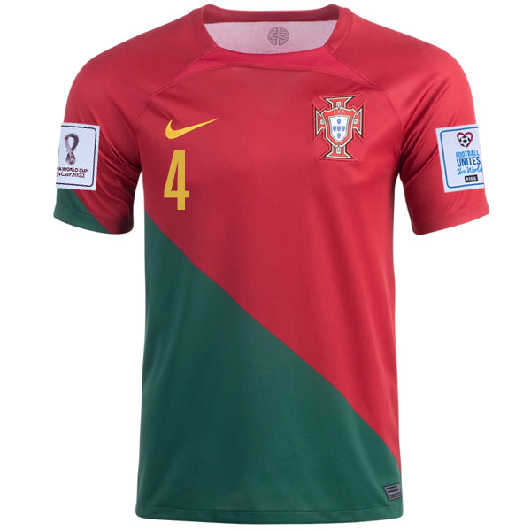Nike Portugal Ruben Dias Home Jersey 22/23 w/ World Cup 2022 Patches ...