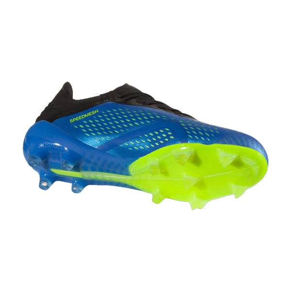 blue and yellow soccer cleats