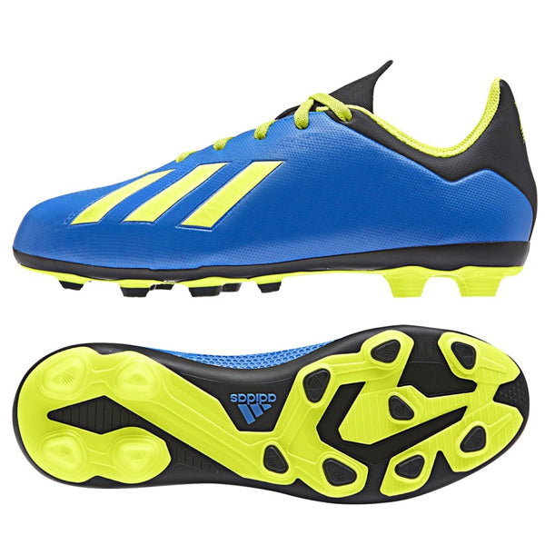 adidas Youth X 18.4 FG Firm Ground Soccer Cleats (Football Blue/Solar ...