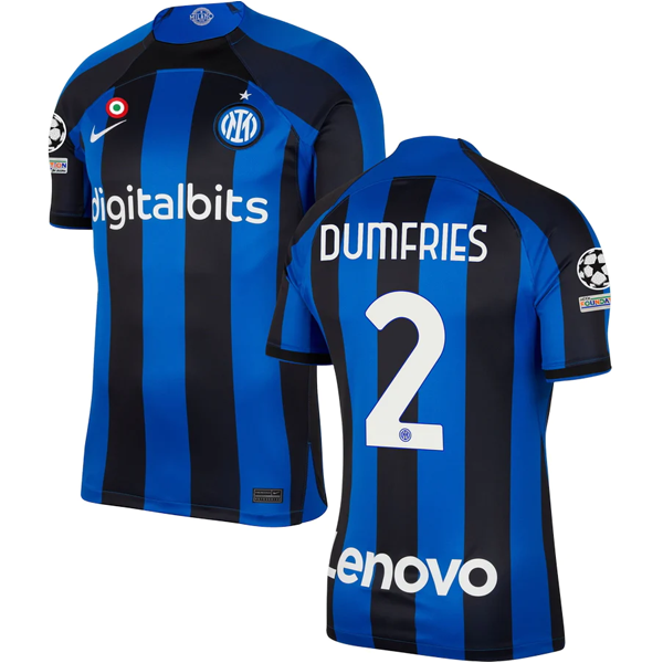 Nike Inter Milan Home Jersey w/ Champions League Patches 22/23 (Lyon - Soccer Wearhouse