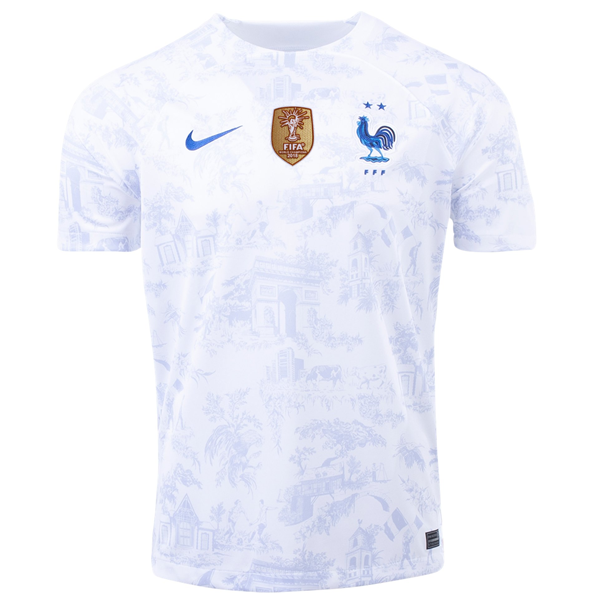Decano Delegación explotar Nike France Away Jersey w/ World Cup Champion Patch 22/23 (White) - Soccer  Wearhouse