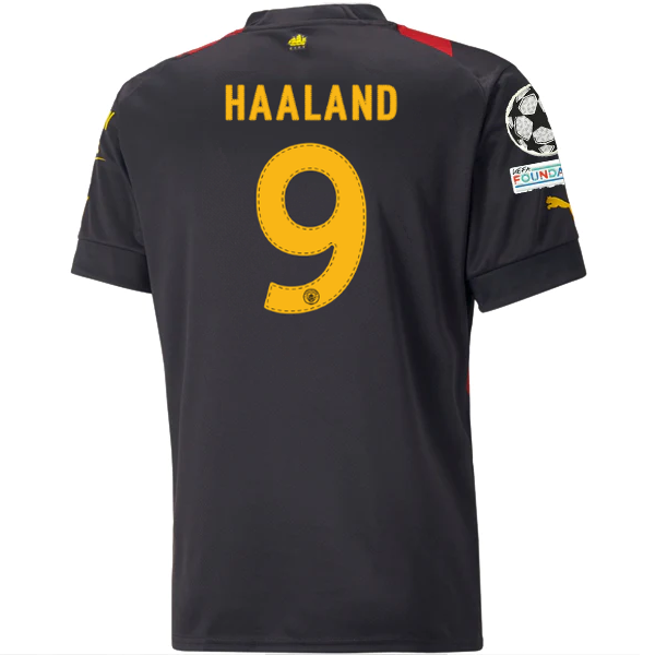 Puma Manchester City Erling Haaland Away Jersey con parches de Liga - Soccer Wearhouse