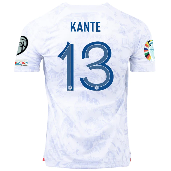 Nike France Kylian Mbappe Away Jersey w/ World Cup Champion & World Cup 2022 Patches 22/23 (White) Size M