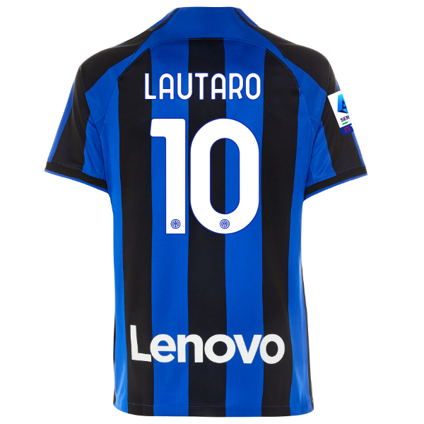 Nike Inter Lautaro Martinez Home Jersey w/ Serie A + Copa Italia