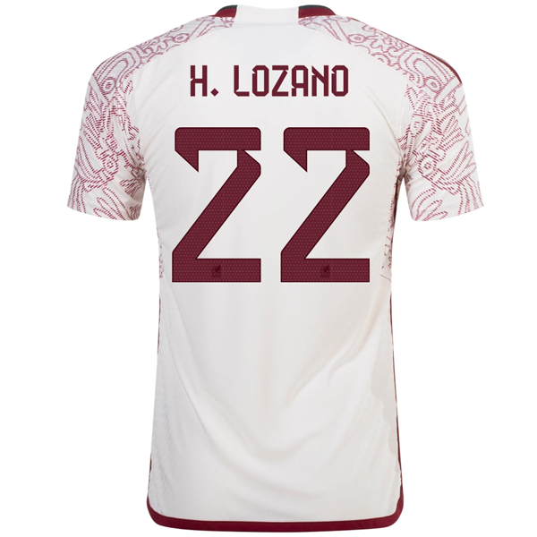 Image of adidas Mexico Authentic Hirving Lozano Away Jersey 22/23 (Wonder White) A W.L0zZaND 