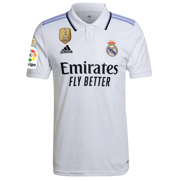 adidas Real Madrid Vini Jr. Home Jersey w/ League Patches 22 - Soccer Wearhouse