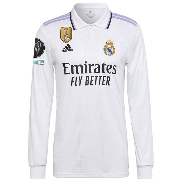 adidas Real Madrid Home Karim Benzema Camiseta de manga larga con - Soccer Wearhouse