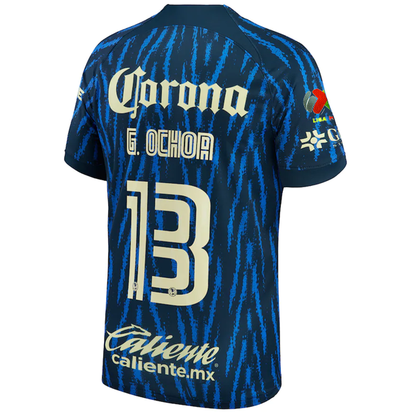 Nike Club America Home Authentic Match Player Jersey 22/23 w/ LIGA MX Patch  (Lemon Chiffon/Medium Blue)