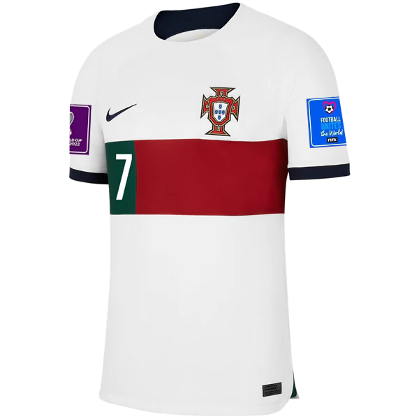 Nike Portugal Cristiano Ronaldo Away w/ World Cup 2022 Patches - Soccer Wearhouse