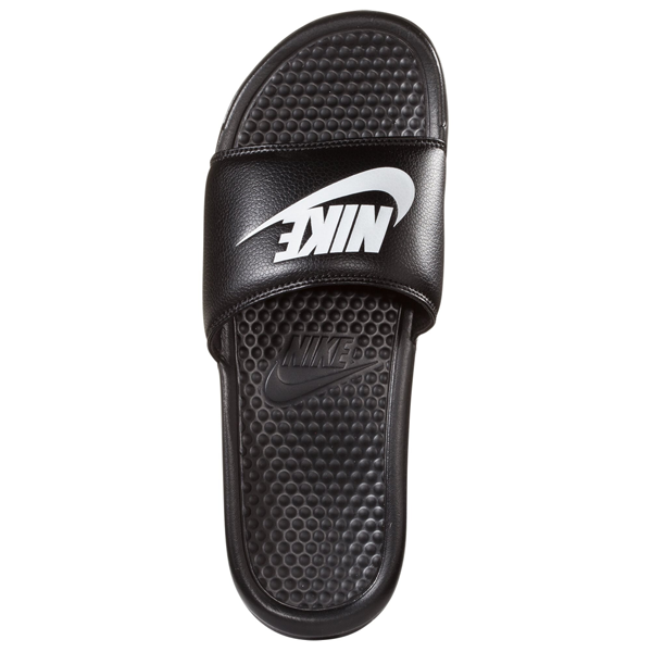 Nike Benassi JDI Soccer Sandals  Black White Soccer  