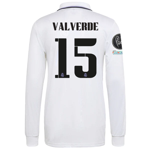 adidas Madrid Home Federico Valverde Camiseta de manga larga - Soccer Wearhouse
